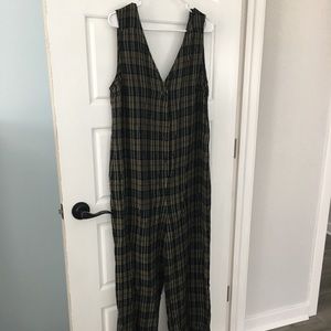Zara plaid sleeveless jumpsuit (L)